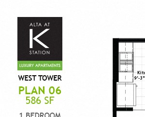 West Tower - 1 Bed - Plan 06 West Tower - 1 Bed - Plan 06